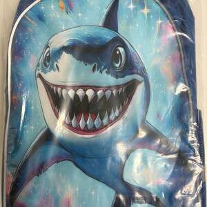 Kids Shark Backpack Colorful Cartoon School Bag Blue Lightweight
